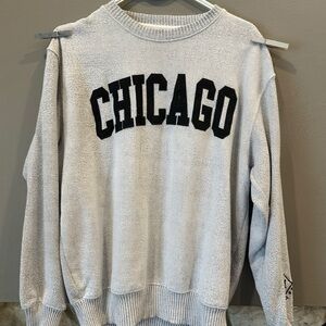 Chicago Crewneck Sweater in Light Gray